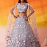 Adorn Net Bridal Wedding Lehenga
