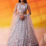 Adorn Net Bridal Wedding Lehenga