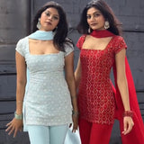 Crafted Georgette Embroidered Suit