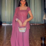 Crafted Georgette Embroidered Suit