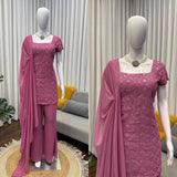 Crafted Georgette Embroidered Suit