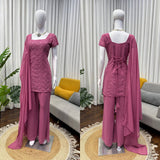 Crafted Georgette Embroidered Suit