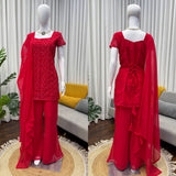 Crafted Georgette Embroidered Suit