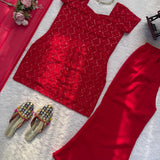 Crafted Georgette Embroidered Suit