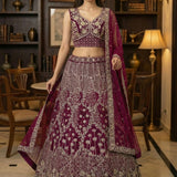 Elegant Bridal Motif Work Lehenga