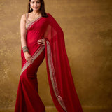 Reddish Bollywood Style Saree