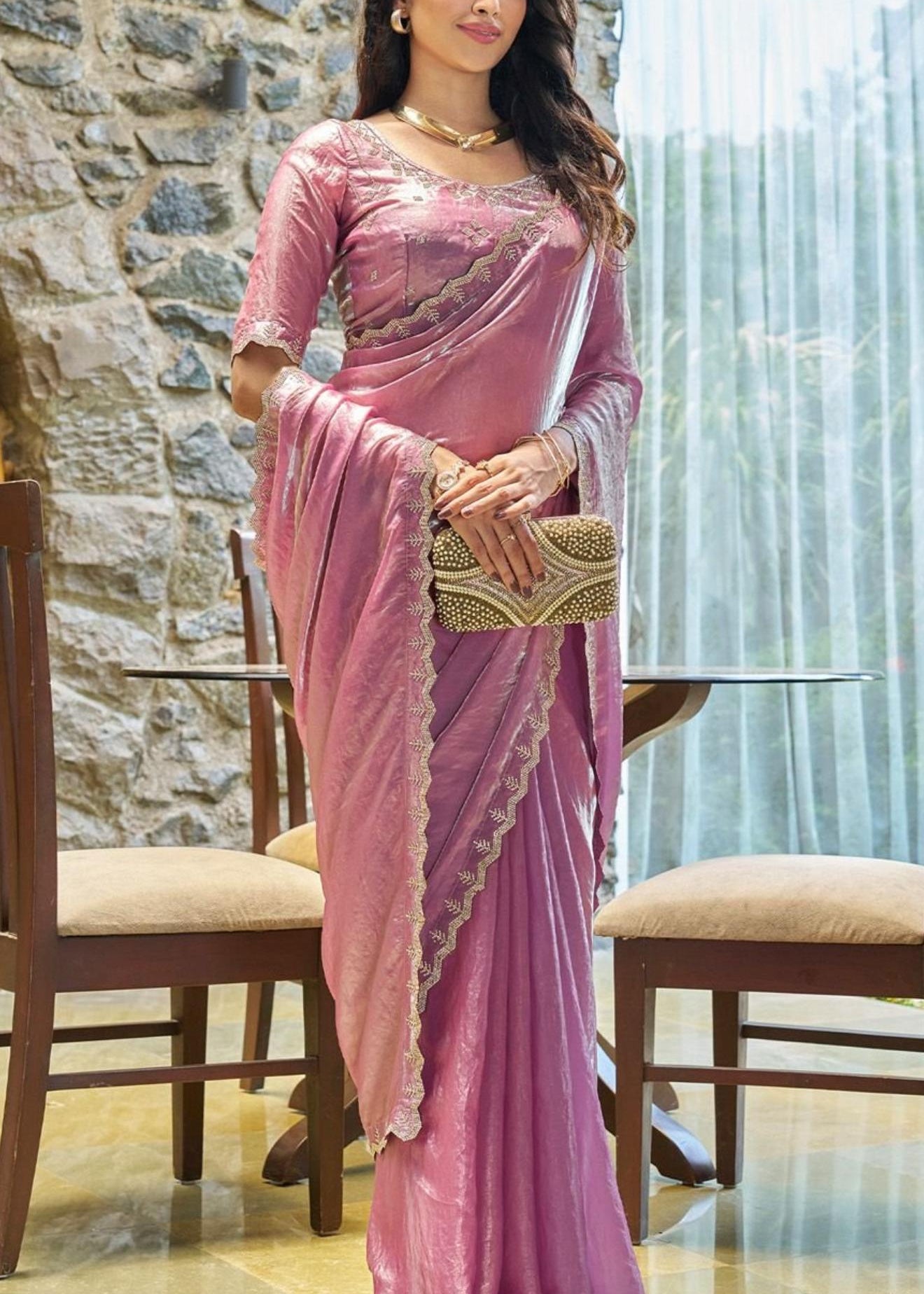 Beautifull Fandy Satin Silk Saree