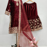 Designer Embroidered Velevet Suit