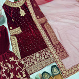 Designer Embroidered Velevet Suit