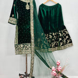 Designer Embroidered Velevet Suit