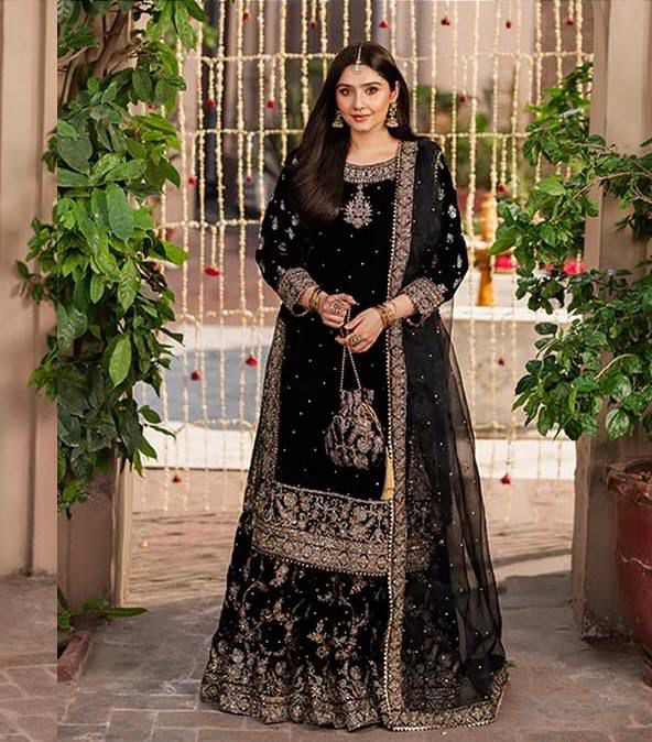 Designer Embroidered Velevet Suit