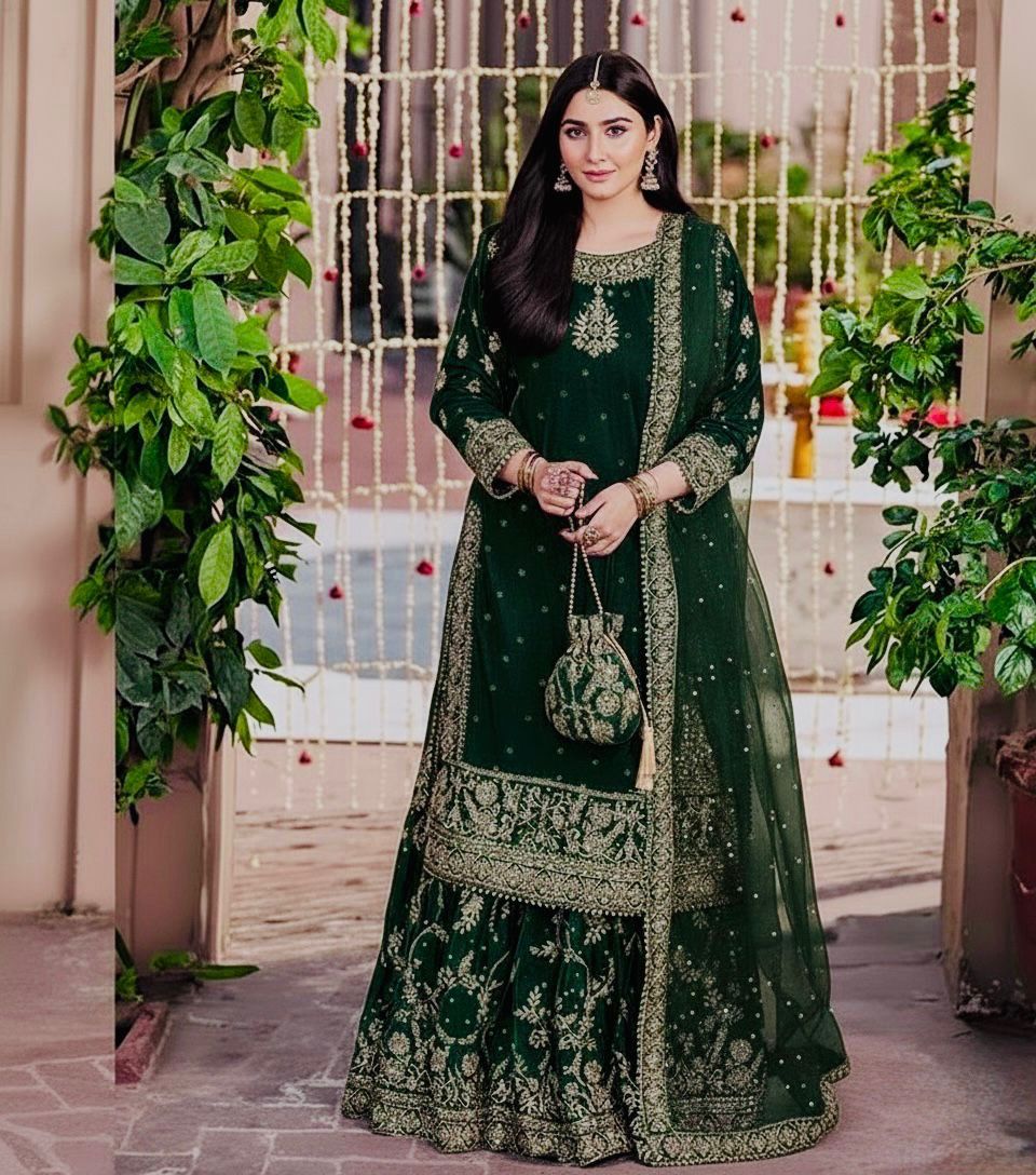 Designer Embroidered Velevet Suit