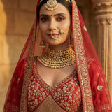 Crafted Bridal Pecock Embroidered Lehenga