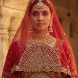 Crafted Bridal Pecock Embroidered Lehenga