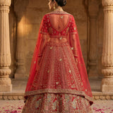 Crafted Bridal Pecock Embroidered Lehenga