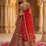 Crafted Bridal Pecock Embroidered Lehenga