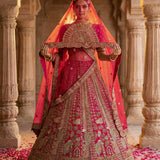 Crafted Bridal Pecock Embroidered Lehenga