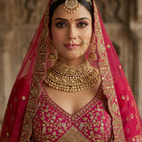 Crafted Bridal Pecock Embroidered Lehenga