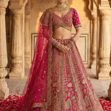 Crafted Bridal Pecock Embroidered Lehenga