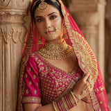 Crafted Bridal Pecock Embroidered Lehenga