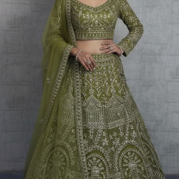 Premium Bridal Butterfly Net Lehenga