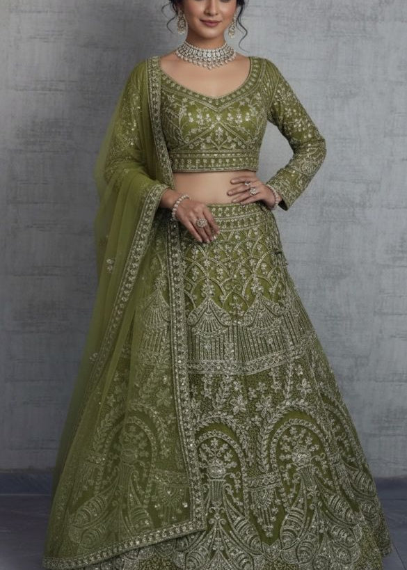 Premium Bridal Butterfly Net Lehenga