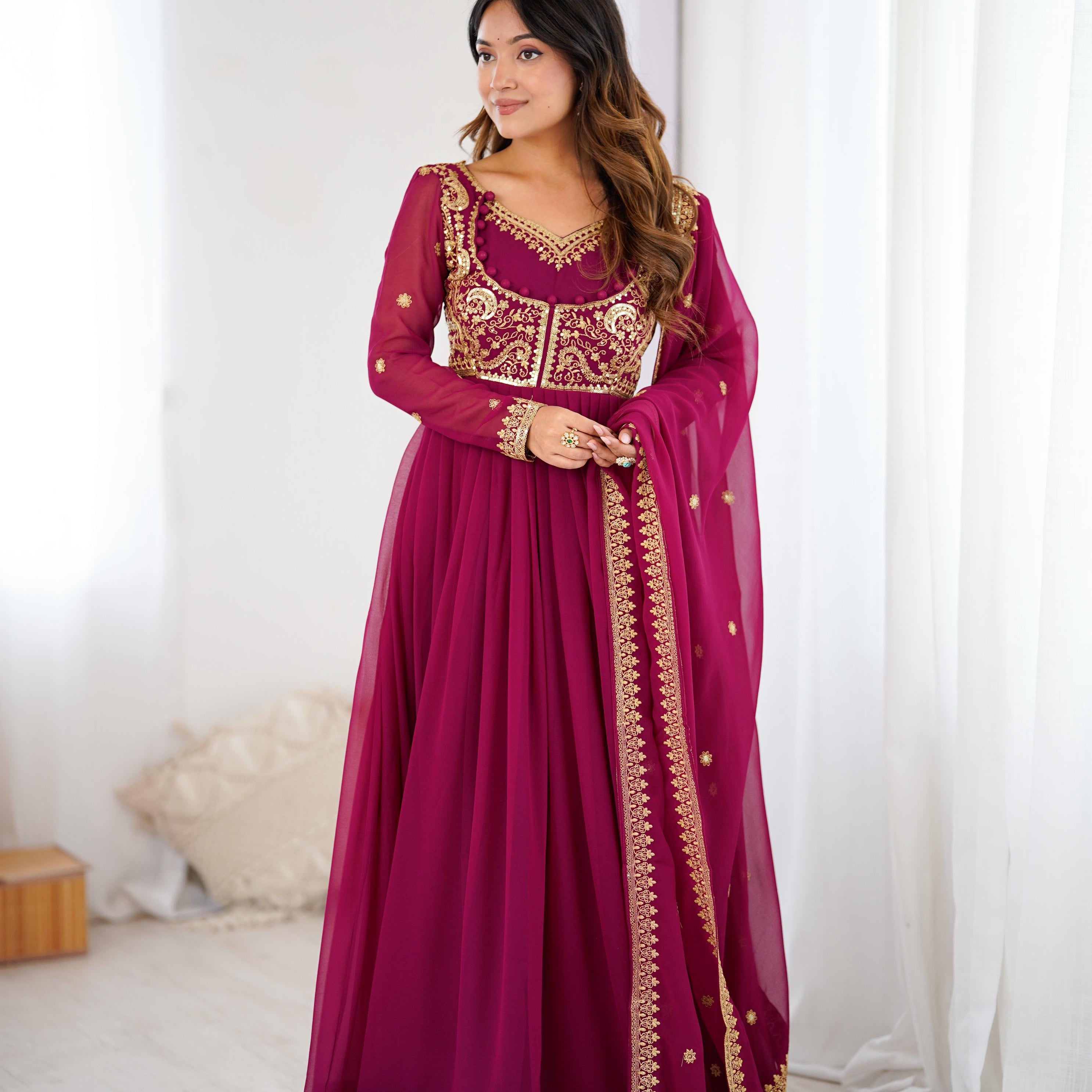 Showcasing Faux Georgette Suit