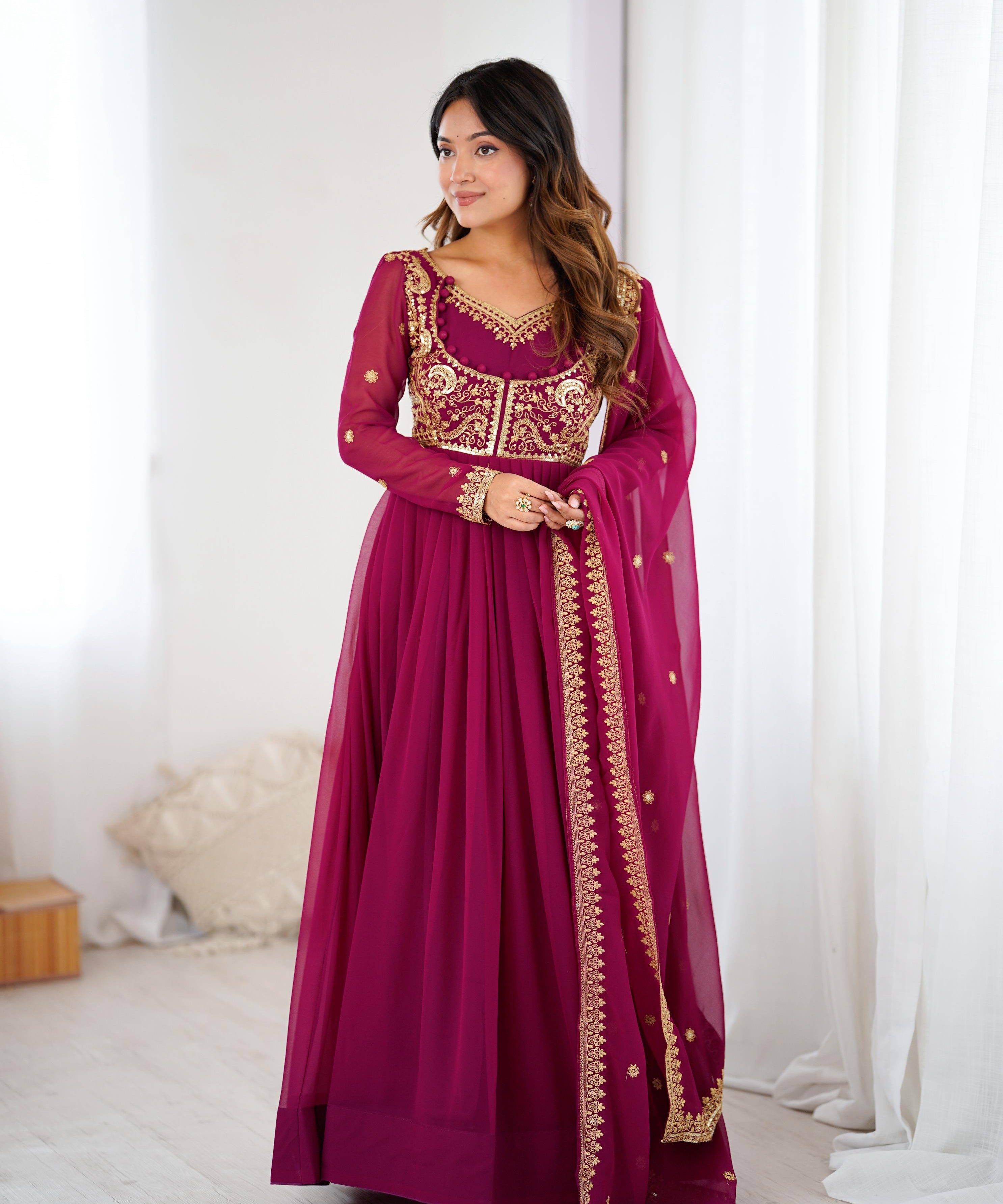 Showcasing Faux Georgette Suit