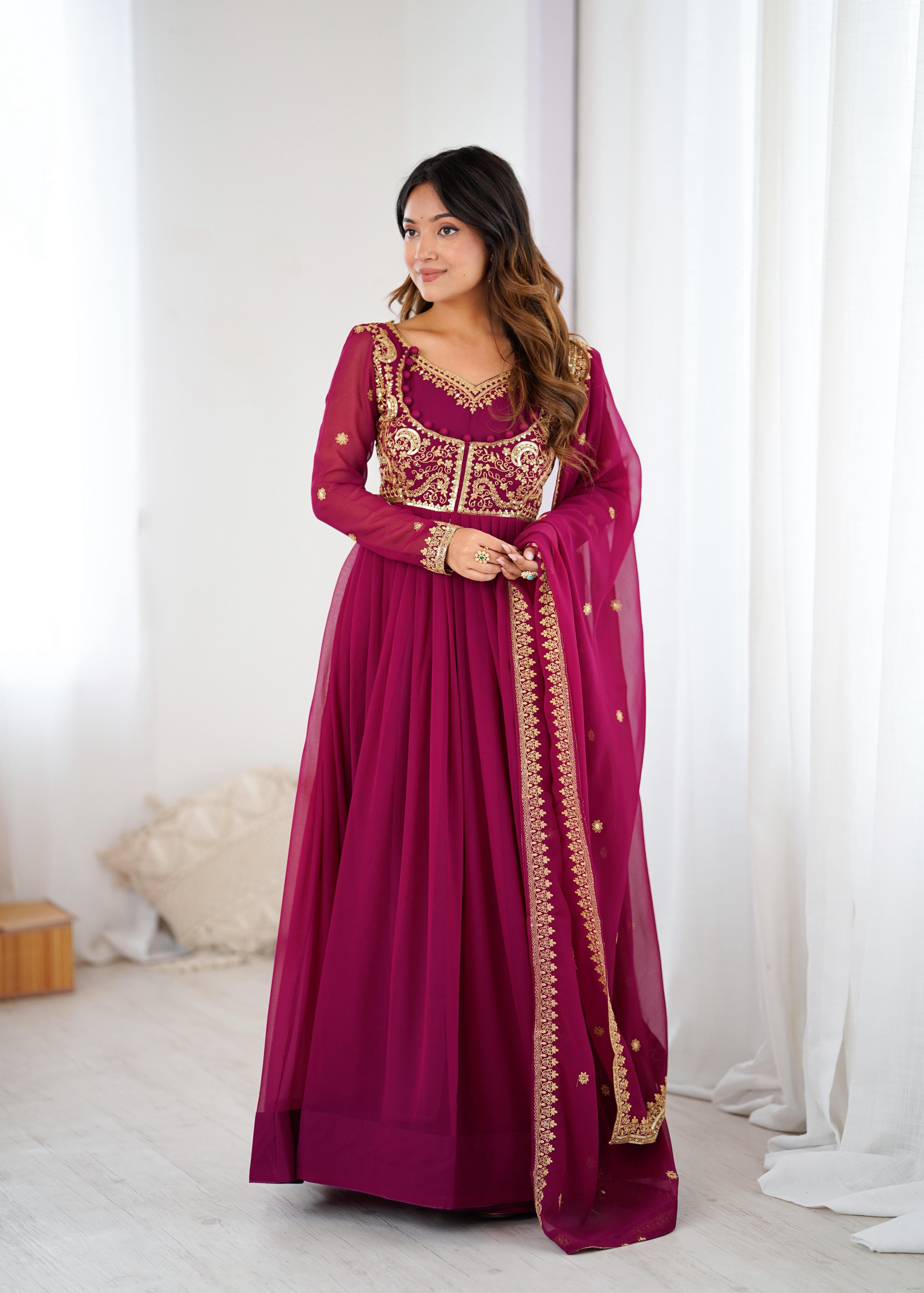 Showcasing Faux Georgette Suit