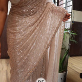 Creamy Bedswork Silk Saree