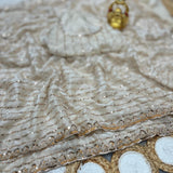 Creamy Bedswork Silk Saree