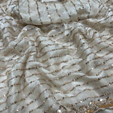 Creamy Bedswork Silk Saree