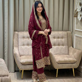 Festive Embroidered Straight Suit