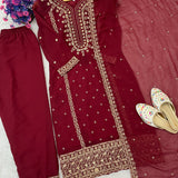 Festive Embroidered Straight Suit