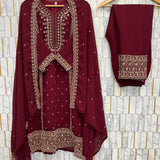 Festive Embroidered Straight Suit