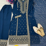 Festive Embroidered Straight Suit