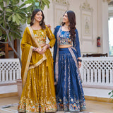 Designer Wedding Vichitra Silk Lehenga