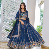 Designer Wedding Vichitra Silk Lehenga