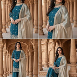 Premium Gmy Silk Embroidered Suit