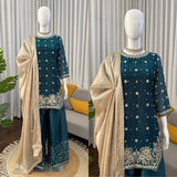 Premium Gmy Silk Embroidered Suit