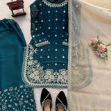 Premium Gmy Silk Embroidered Suit