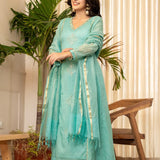 Premium Mul Chanderi Kurti Pant Set