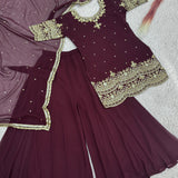 Trending Faux Georgette Top Plazzo