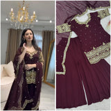 Trending Faux Georgette Top Plazzo