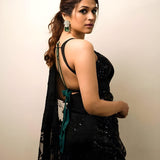 Black Dimond Embroidered Saree