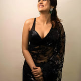 Black Dimond Embroidered Saree