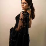 Black Dimond Embroidered Saree