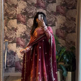 Elegance Chinon Silk Anarkali Gown