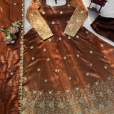 Elegance Chinon Silk Anarkali Gown