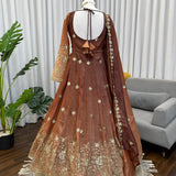 Elegance Chinon Silk Anarkali Gown